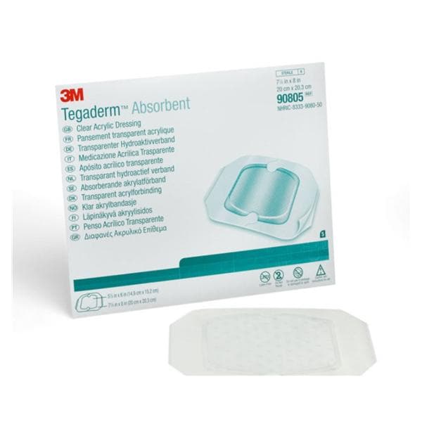 Tegaderm Acrylic Transparent Dressing Sterile Square Adhesive Absorbent, 4 BX/CA