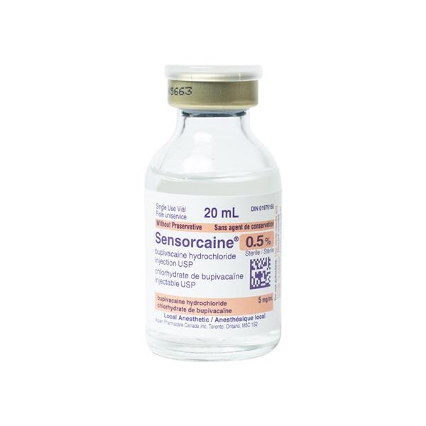 Sensorcaine Injection 0.5% Vial 20mL Each, 10 EA/BX
