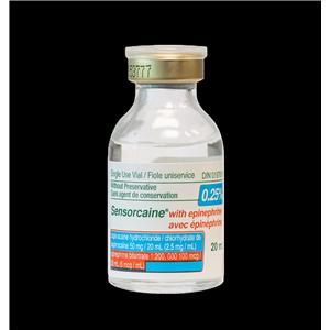 Sensorcaine w/Epinephrine Injection 0.25% with Epinephrine Vial 20mL Each, 10 EA/BX