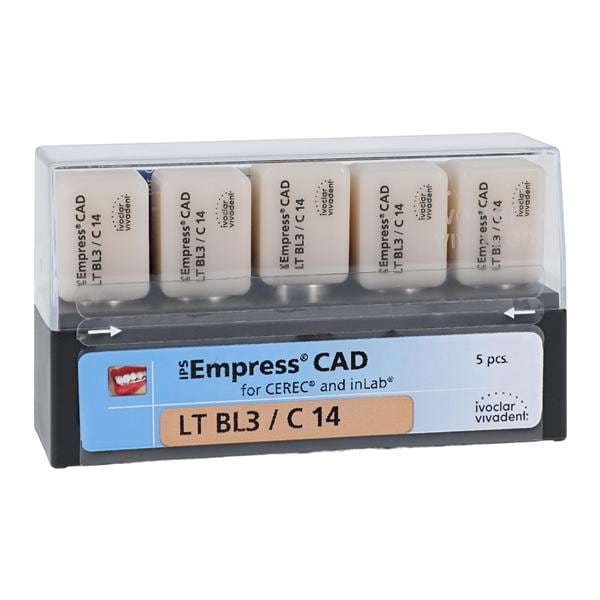 IPS Empress CAD LT Milling Blocks Low Translucency C14 BL3 For CEREC 5/Bx