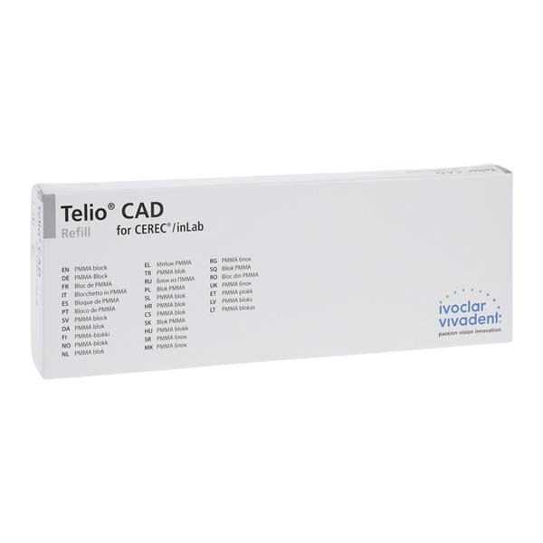 Telio CAD LT Milling Blocks Low Translucency B40L B1 For CEREC 9/Bx