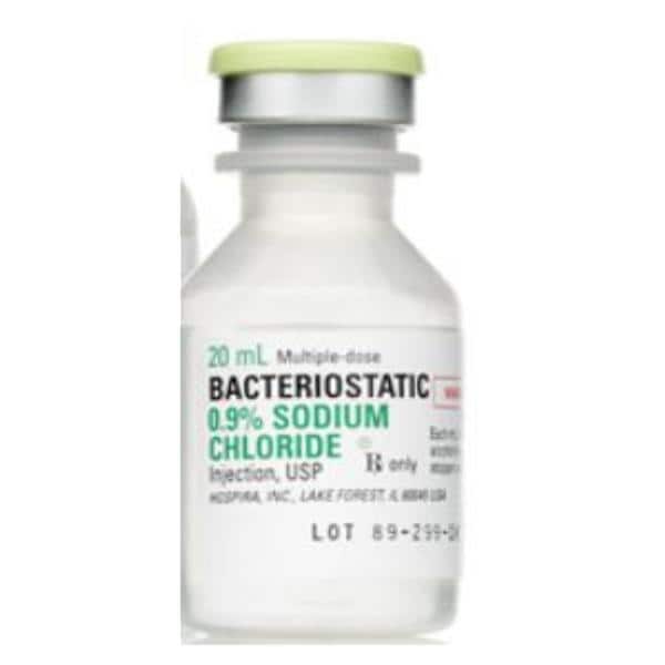Injection Sodium Chloride 0.69% Sodium Chloride Bacteriostatic Vial 25/Bx