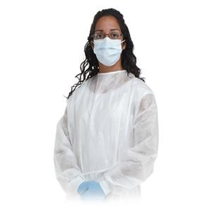 Oui Blouse Isolation Polypropylène filé-lié Taille Ordinaire Blanc 10/sac, 5 BG/CA