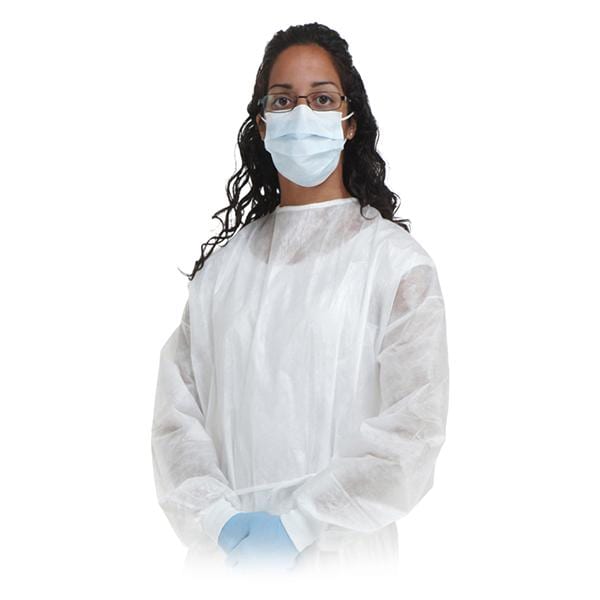 Oui Blouse Isolation Polypropylène filé-lié Taille Ordinaire Blanc 10/sac, 5 BG/CA