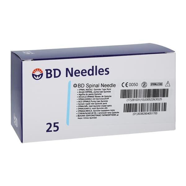 Needle Spinal Quincke 25gx3" Sterile 25/Bx